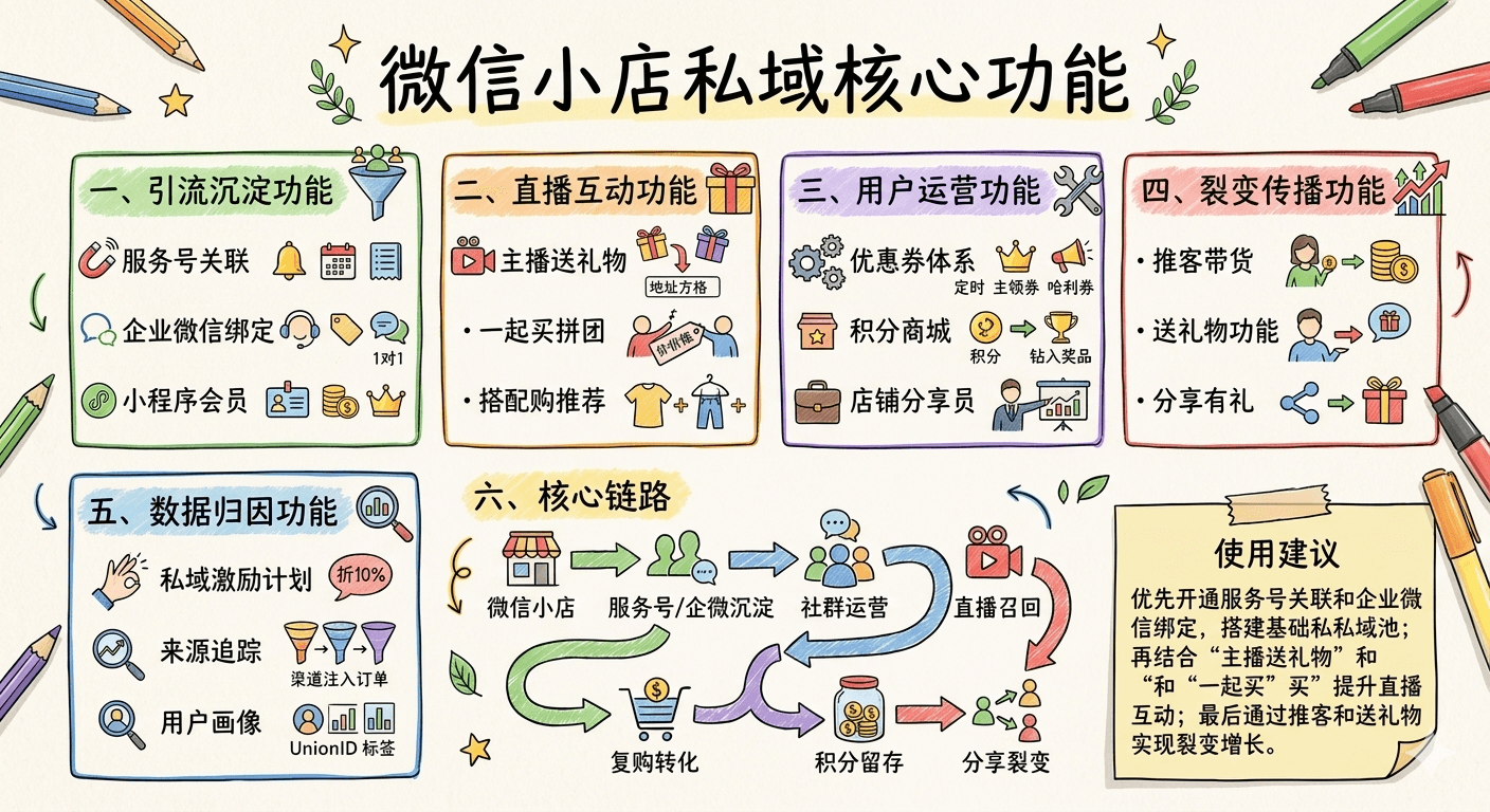 微信小店私域体系搭建信息图